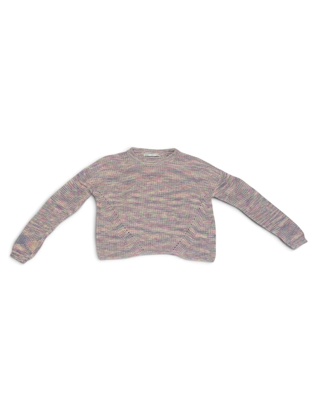 Only Pastel Multicolor Knit Cropped Sweater Women’s Size Medium Jumper Shirt